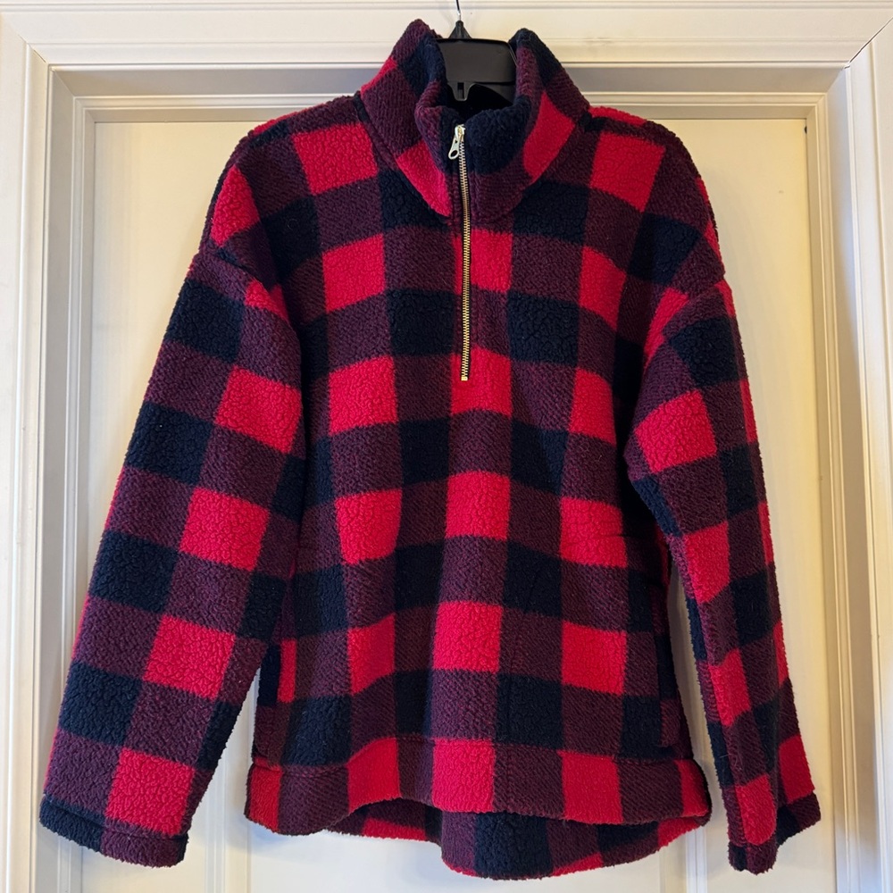 Old Navy Buffalo Plaid Fleece Pullover